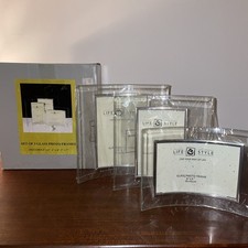 New Set Of 3 Glass Curved