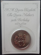 1990 Queen Elizabeth The Queen Mother 90th Birthday BUNC five pound coin