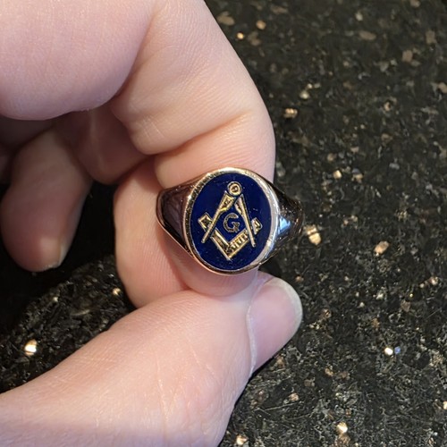 9ct solid rose gold masonic - solid,