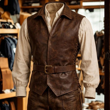 Mens leather medieval vest - leather,