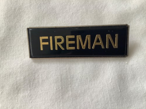 Fireman enamel badge - badge, black