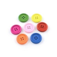 Wood Buttons Mixed-Colour