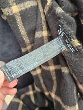Zara Scarf Womens Warm Soft Black Beige Checkered Lines Medium 