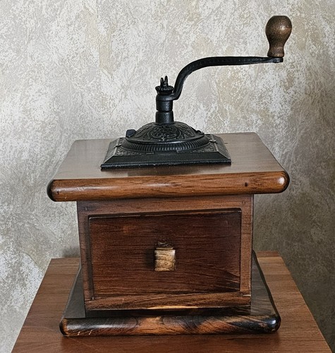 Vintage coffee grinder wood - coffee,