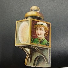 Antique 1890s Kinney Bros Tobacco Cigarette Card Die Cut Victorian Street Lamp