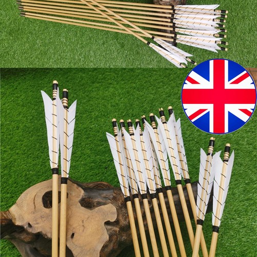 12x archery wooden arrows - wooden,