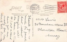 FAMILY HISTORY - POSTCARD - LEWIS - THORTON HEATH BENSHAM MANOR ROAD SURREY 15