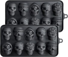 10 Skulls Ice Cube Tray Jelly Mold Maker Silicone Chocolate Mould Wax Melt Candy
