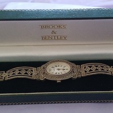 Vintage Sterling Silver Brook & Bentley Florentine,Marcasite, Ladies Watch,Boxed