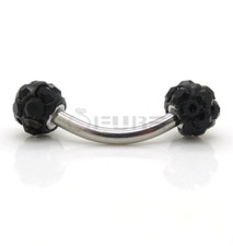 Double Ball Stainless Steel Eyebrow Nails Lip Piercing Curved Barbell Body Ring