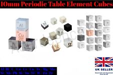 10mm Periodic Table Element Cubes 99.95% Rare Metal Density Solid Block Capsule