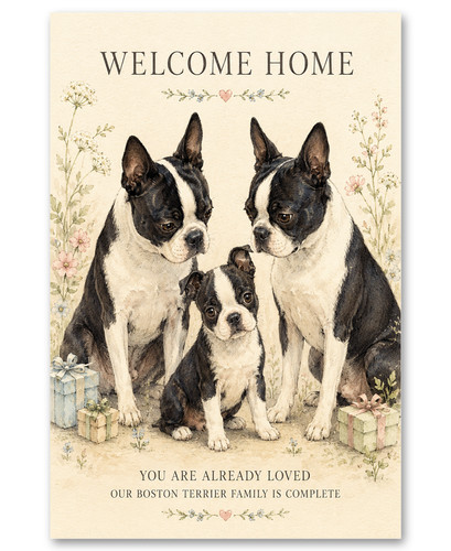 Boston terrier welcome home - boston,