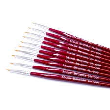 Pack of 10 Extra Fine 000 Synthetic Sable Modelling Paint Brushes Model Making