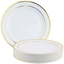 25 Pack Gold Border Plastic