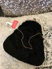 Retro Black Textured Velvet Vintage Style Bag Johnny Loves Rosie RRP £35