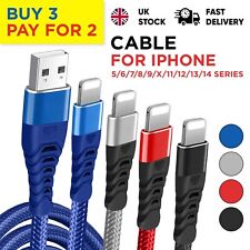 Heavy Duty & Fast USB Charging Cable Data Sync Lead For iPhone 14 13 12 11 X 7 8
