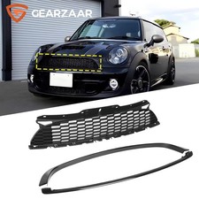 3Pcs Gloss Black Front Bumper