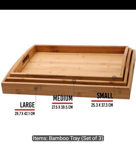 Bamboo serving tray set 3 - serving,