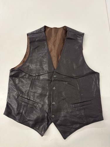 Vintage leather waistcoat - , 40"