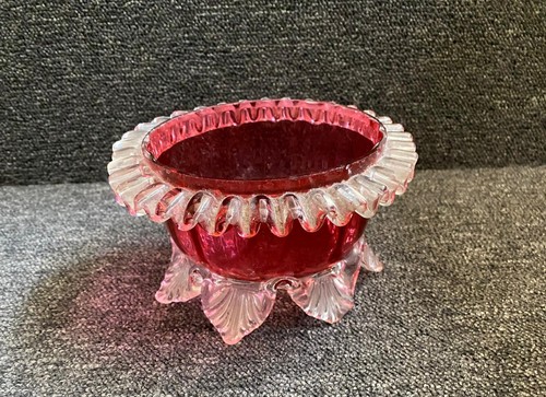 Victorian cranberry glass bowl - victorian,