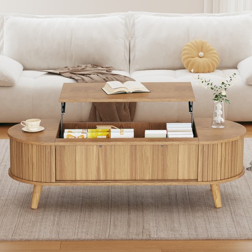 Wooden oval coffee - coffee, table