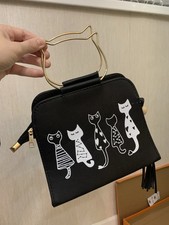 Black Cat Messenger Bag Fashionable Handbag Women Crossbody Pouch Women's