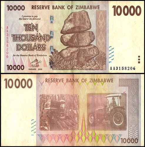 Zimbabwe 10000 dollars 2008 - 10000, dollars,