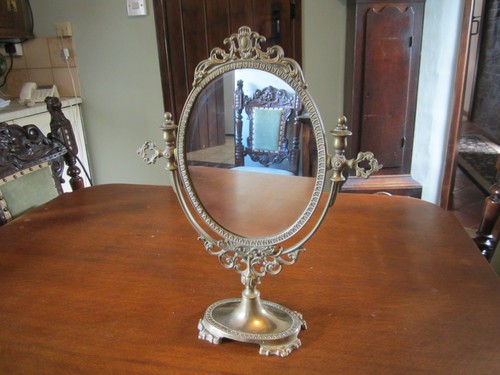 Vintage brass oval vanity - vintage,