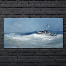 Painting Ocean Sea Ship Glass