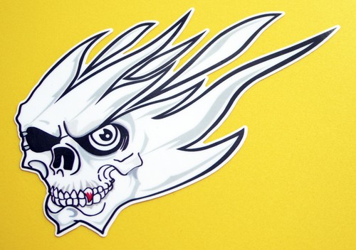 Cafe racer flaming skulls - cafe,