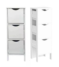 3 Drawer White Storage
