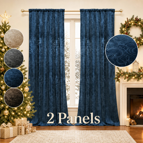 Crushed velvet curtains - 2x,