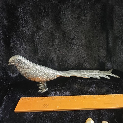 Metal silver tone pheasant - metal,