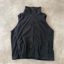 Chaps Fleece Vest Mens 2XL Casual Full Zip Sleeveless Jacket, Black