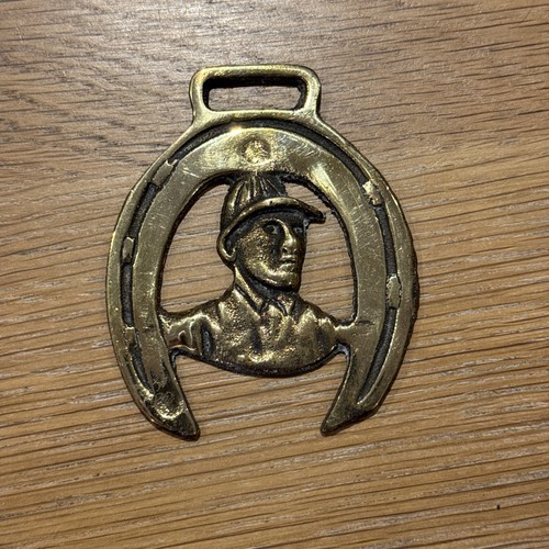 Vintage horse brass medallion - brass,