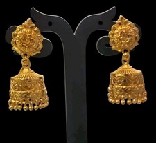 New Gold Plated Earring Indian Jhumka Drop Dangle Chandelier Bollywood Jewelry