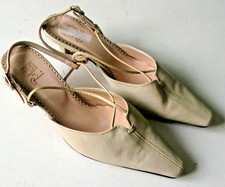 Ladies Beige Leather Slingback