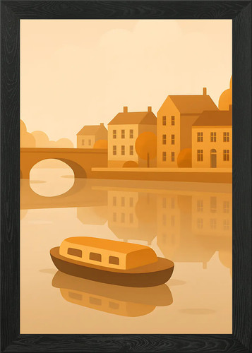 Monochromatic canal scene with - canal,