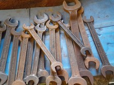 COLLECTION OF 17 TW SUPERSLIM SPANNERS. VINTAGE CAR TOOLKIT. GARAGE CLEARANCE