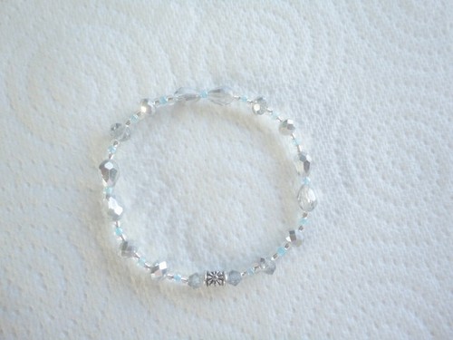 Handmade silver clear glass - silver/clear,