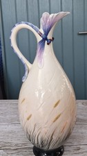 Large Franz Porcelain Stunning Dragonfly Handle Vase by Jen Woo 32cm tall
