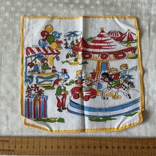 Vintage Children's Handkerchief Hankie “Fun Fair” Nursery 1960s 1970s