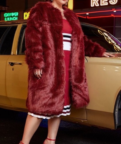 Women shein red - red, fur