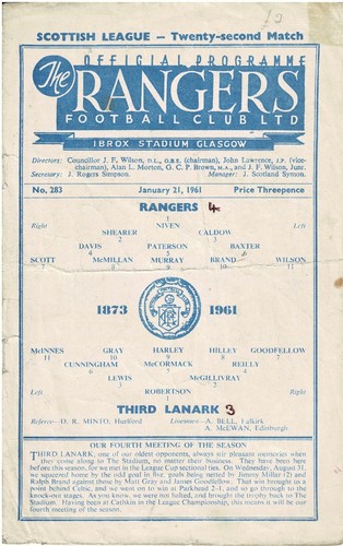Rangers third lanark - v,