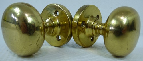Vintage solid brass round door - solid,