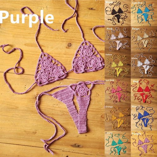 Beige lace crochet bikini - beige, up