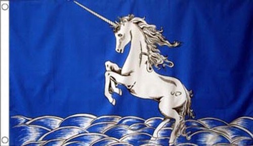 Blue unicorn flag - 5', 3'
