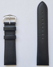 Hirsch  Osiris Smooth Fine-Grain Leather Watch Strap Black/Brown 12-20mm