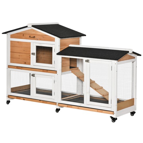 Pawhut rabbit hutch bunny - pawhut,