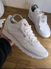 Reebok Classic Leather Trainers Men's / Women's Size 7uk White Running Gym 